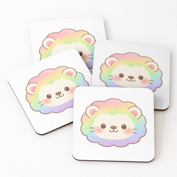 Item preview, Cute Pastel Rainbow Kawaii Lion Face designed and sold by Owcomm.