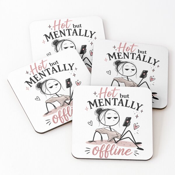 Item preview, Hot But Mentally Offline Stickman Introvert Aesthetic Funny Attractive Minimalist Personality designed and sold by StickyGuys.