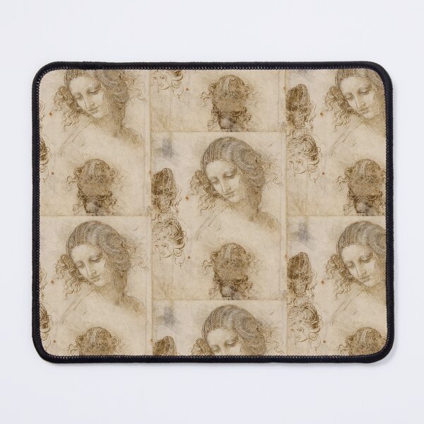 Item preview, The Head of Leda by Leonardo da Vinci High Renaissance Drawing Print designed and sold by artofuniverse.
