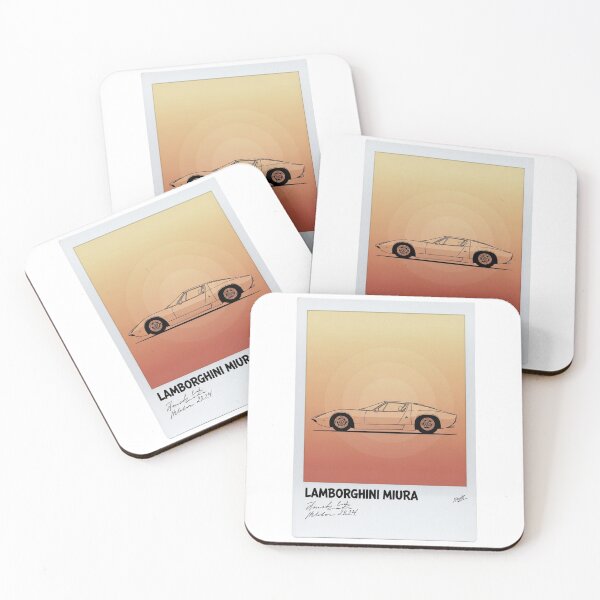 Item preview, Lamborghini Miura Classic Supercar Retro Polaroid Sunset Art designed and sold by Motorline44.