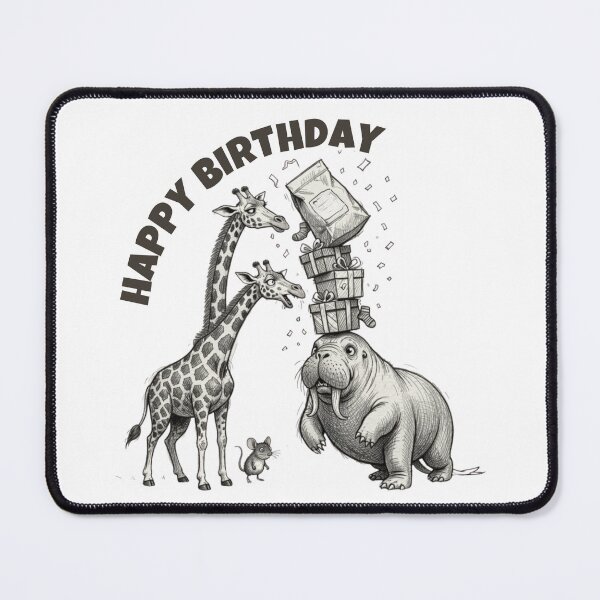 Item preview, Quirky Animal Birthday Party - Giraffe and Walrus designed and sold by ByAnad.