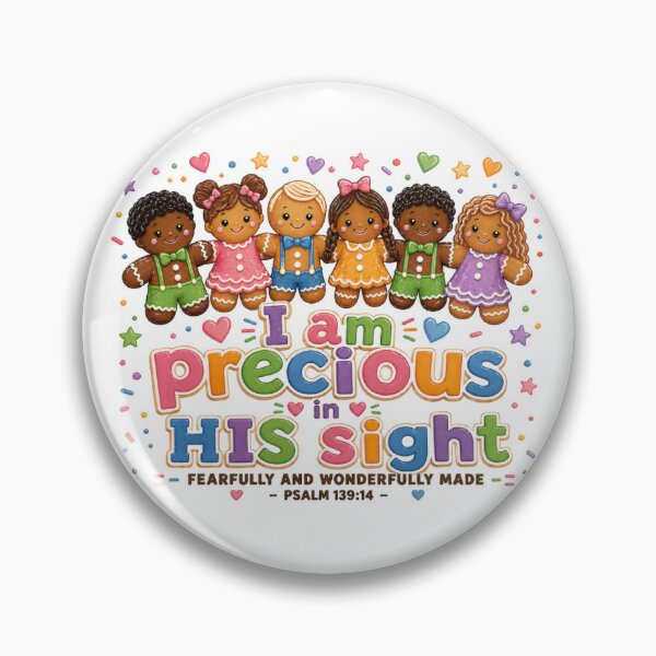 Item preview, I am Precious in HIS Sight Christian Kids Gingerbread Design Psalm 139 14 Faith Based Gift designed and sold by GENX-AUTISM-DAD.