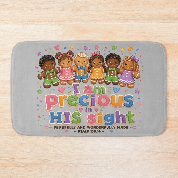 Item preview, I am Precious in HIS Sight Christian Kids Gingerbread Design Psalm 139 14 Faith Based Gift designed and sold by GENX-AUTISM-DAD.