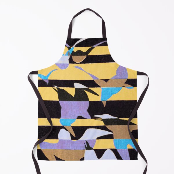 Item preview, Migration II — Seagulls in Flight Noir Yellow & Purple Stripe designed and sold by LouDSarG.