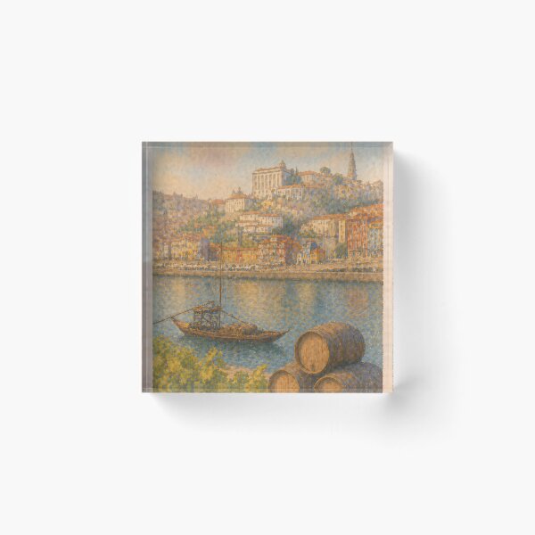 Item preview, Porto Portugal Watercolor Poster, Douro River Wine Barrels Art, Ribeira Cityscape Travel Wall Art, Vintage Print designed and sold by Art-Selling.