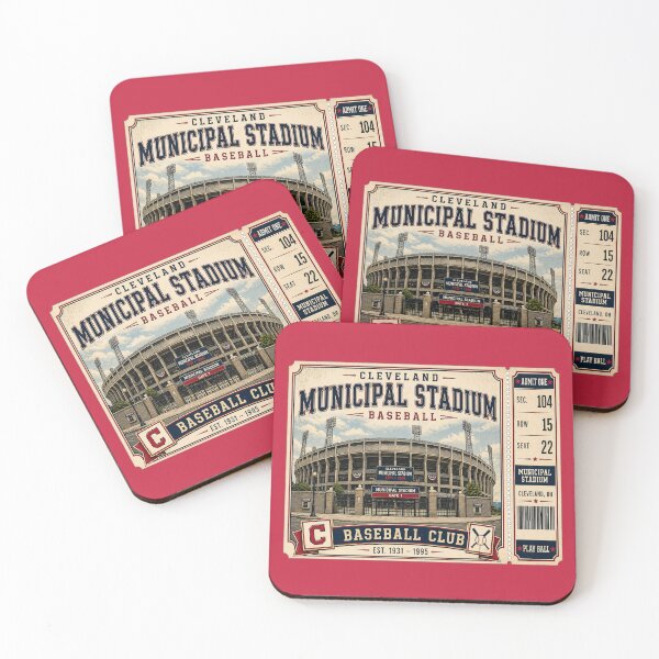 Item preview, Cleveland Municipal Stadium Vintage Ticket Shirt Retro Baseball Exterior Cleveland Ohio Stadium Art designed and sold by GhostDawgs.