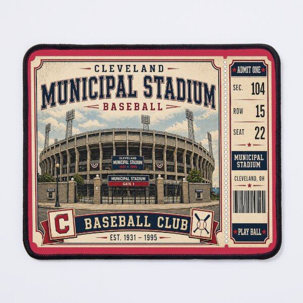 Item preview, Cleveland Municipal Stadium Vintage Ticket Shirt Retro Baseball Exterior Cleveland Ohio Stadium Art designed and sold by GhostDawgs.