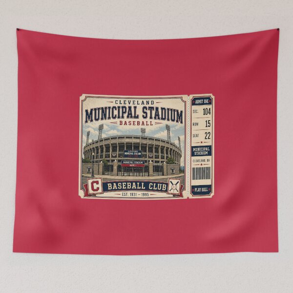 Item preview, Cleveland Municipal Stadium Vintage Ticket Shirt Retro Baseball Exterior Cleveland Ohio Stadium Art designed and sold by GhostDawgs.
