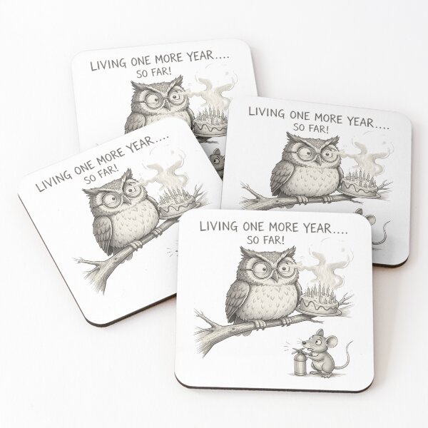 Item preview, Sarcastic Birthday Owl - Living One More Year So Far designed and sold by ByAnad.