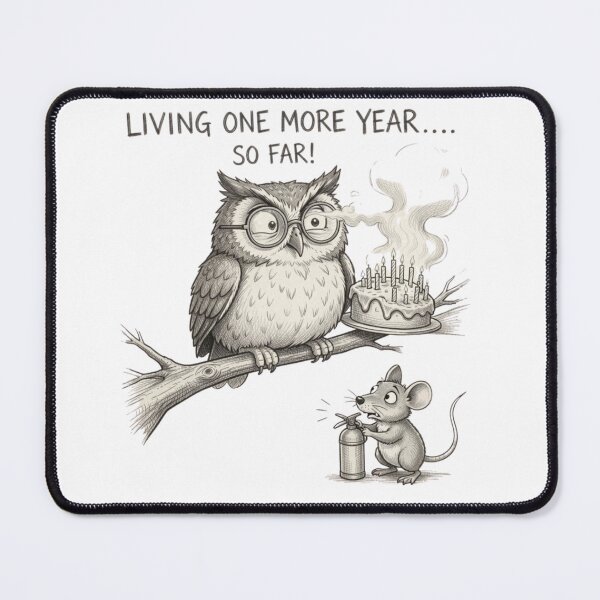 Item preview, Sarcastic Birthday Owl - Living One More Year So Far designed and sold by ByAnad.