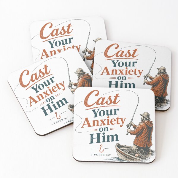 Item preview, Cast Your Anxiety on Him - Vintage Christian Faith Fisherman of 1 Peter 5:7  designed and sold by Blood Washed Apparel.