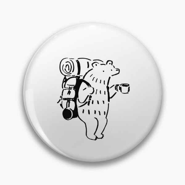 Item preview, Outdoorsy hiking bear drinking coffee designed and sold by Ashwhalen.