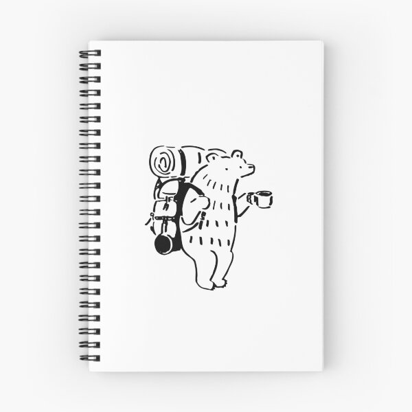 Item preview, Outdoorsy hiking bear drinking coffee designed and sold by Ashwhalen.