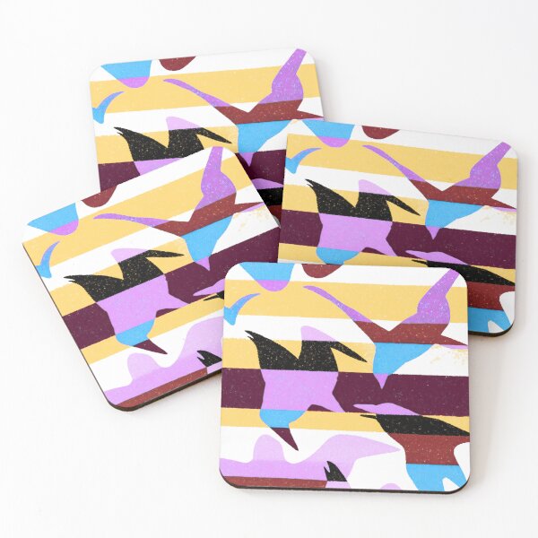 Item preview, Migration V — Seagulls in Flight Acid Stripe Black & Pink designed and sold by LouDSarG.