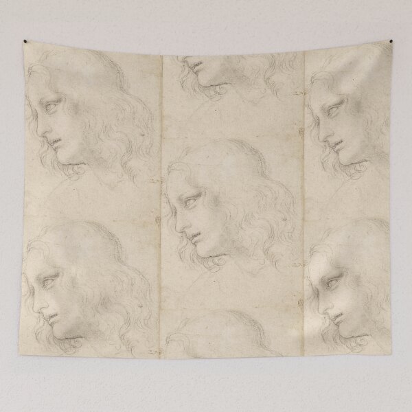 Item preview, The Head of Saint Philip by Leonardo da Vinci Renaissance Drawing Poster designed and sold by artofuniverse.