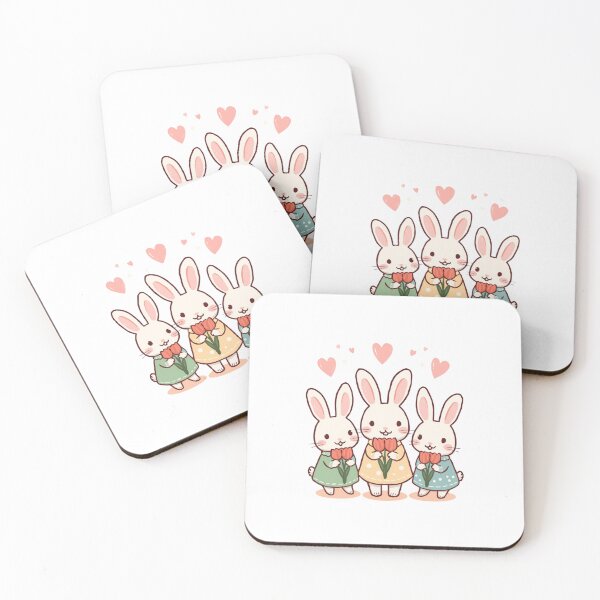 Item preview, Rabbits with Tulips designed and sold by PatronesKawai.