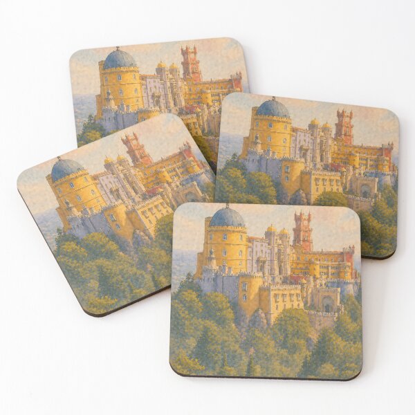 Item preview, Sintra Pena Palace Watercolor Poster, Portugal Castle Art, Colorful Architecture Travel Wall Art, Vintage Aesthetic Print designed and sold by Art-Selling.