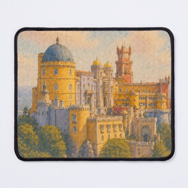 Item preview, Sintra Pena Palace Watercolor Poster, Portugal Castle Art, Colorful Architecture Travel Wall Art, Vintage Aesthetic Print designed and sold by Art-Selling.
