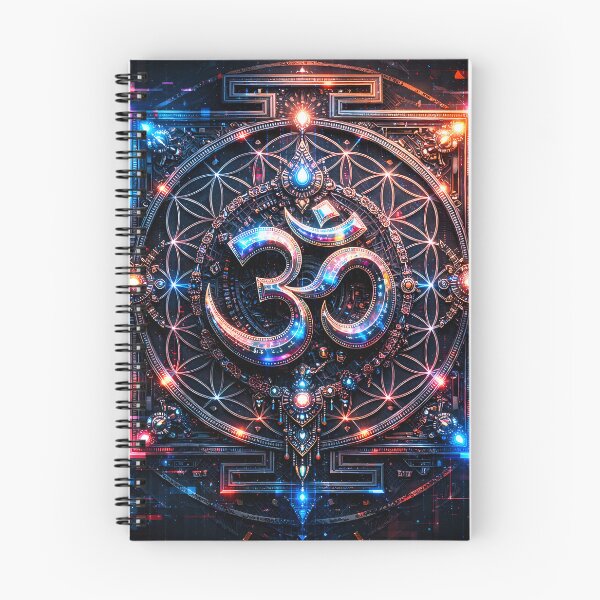 Item preview, Om & Yantra Flower of Life — Hindu God Art | Cyberpunk designed and sold by CosmicLotusArt.