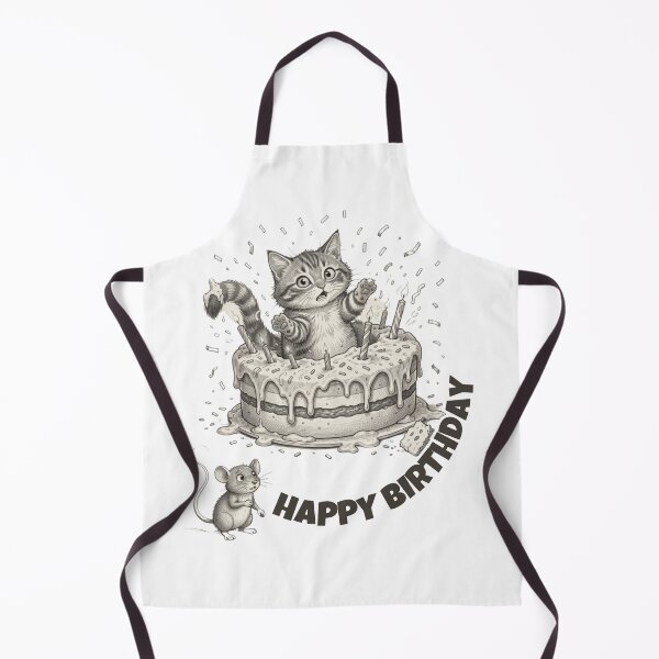 Item preview, Surprised Birthday Cat - Chaos in the Cake designed and sold by ByAnad.