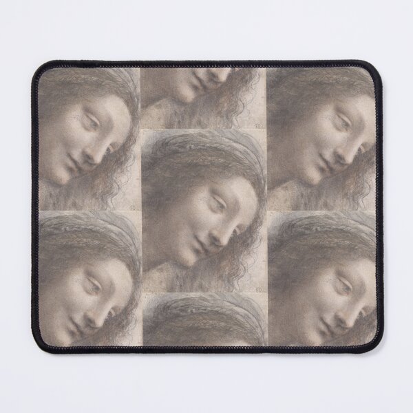 Item preview, The Head of the Virgin by Leonardo da Vinci High Renaissance Portrait Drawing Print designed and sold by artofuniverse.