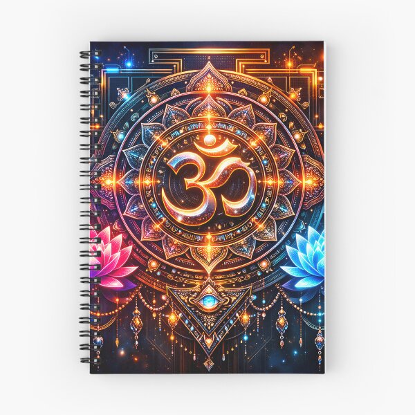 Item preview, Om & Yantra Om Symbol Neon Lotus — Hindu God Art | Cyberpunk designed and sold by CosmicLotusArt.