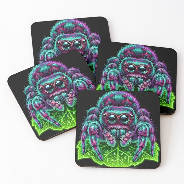 Item preview, Cute Jumping Spider Macro | Vibrant Kawaii Arachnology Art designed and sold by PiotrT.