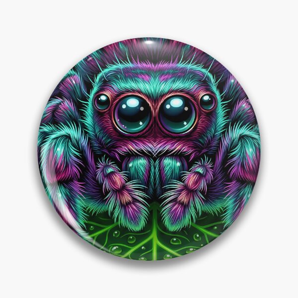 Item preview, Cute Jumping Spider Macro | Vibrant Kawaii Arachnology Art designed and sold by PiotrT.