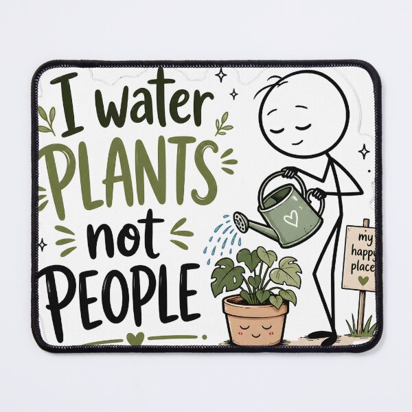 Item preview, I Water Plants Not People Funny Plant Lover Stickman Gardening Humor Minimalist Nature Aesthetic designed and sold by StickyGuys.