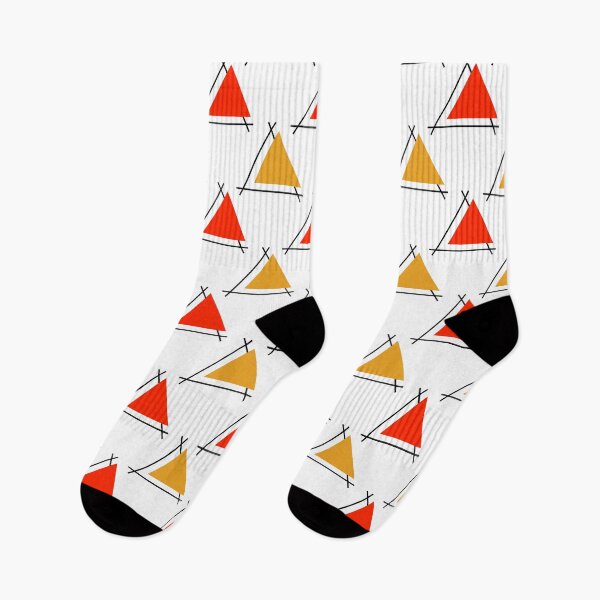 Item preview, Scarlet, marigold, black & white triangles designed and sold by Mint + Midnight.
