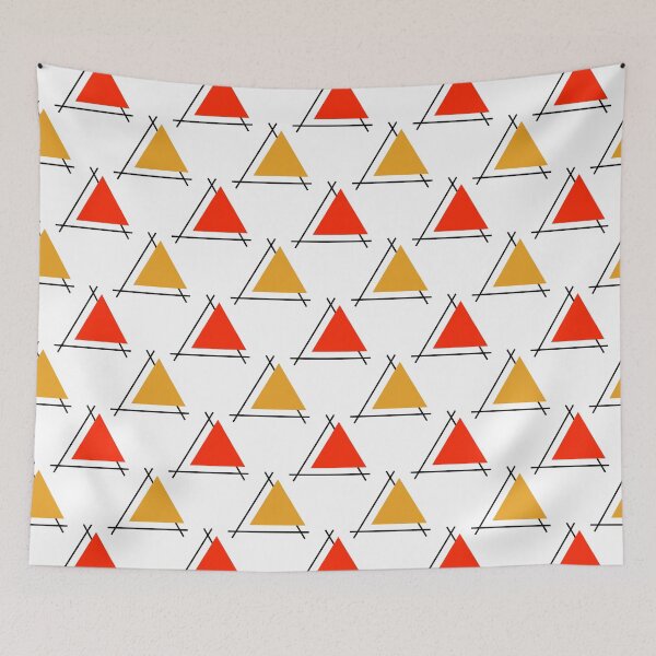 Item preview, Scarlet, marigold, black & white triangles designed and sold by Mint + Midnight.