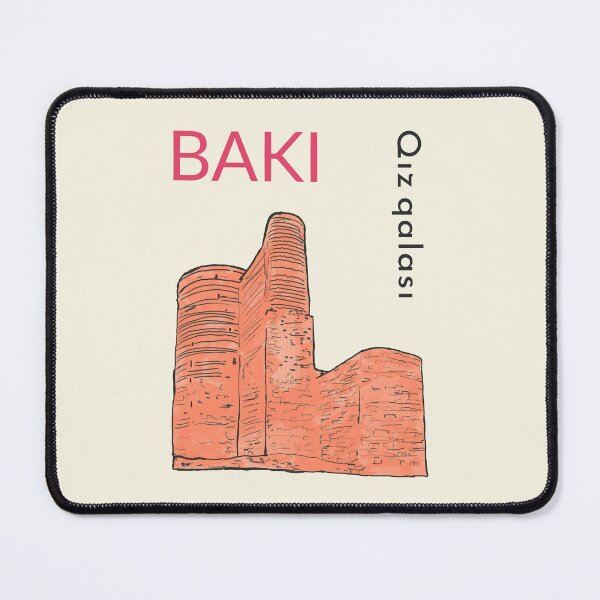 Item preview, Baku Maiden Tower - Iconic Azerbaijani Architecture Illustration designed and sold by Kapsula2023.