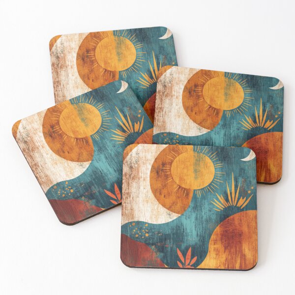 Item preview, Celestial Desert Mirage - Boho Sun and Moon Abstract Earthy Terracotta designed and sold by GSizzle1.