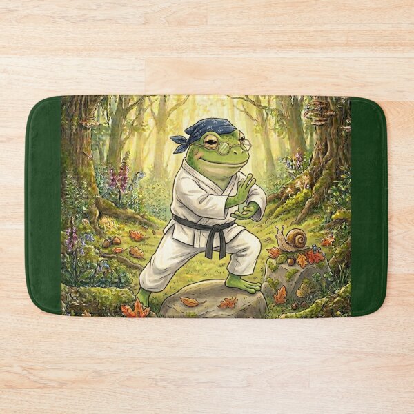 Item preview, Vintage Zen Frog Tai Chi Master – Forest Mindfulness Illustration designed and sold by EnlightArt.