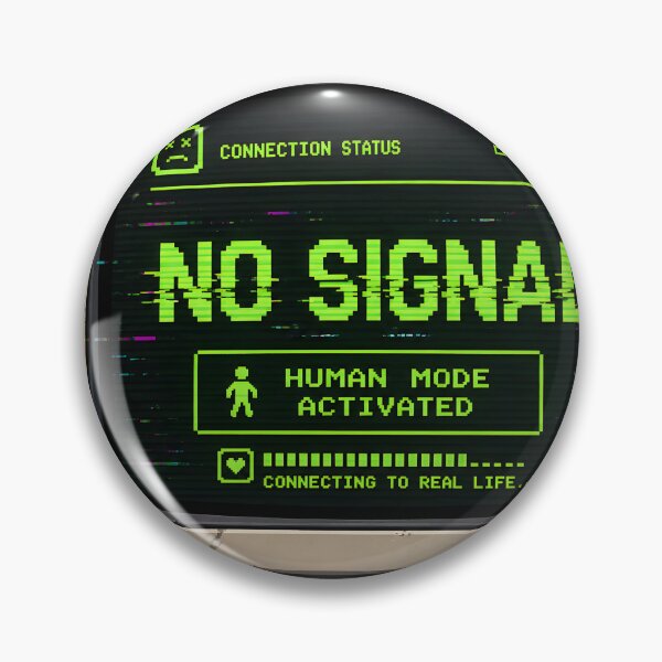 Item preview, No Signal Human Mode Retro Computer Glitch Aesthetic Funny Tech Burnout Digital Detox Pixel Art designed and sold by StickyGuys.