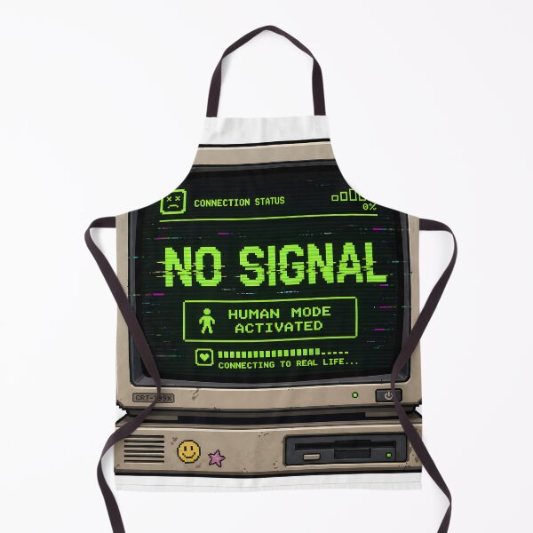 Item preview, No Signal Human Mode Retro Computer Glitch Aesthetic Funny Tech Burnout Digital Detox Pixel Art designed and sold by StickyGuys.