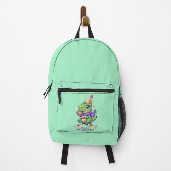 Item preview, Cute Dinosaur Drinking Tea - Keep Calm & Carry On Drinking Tea designed and sold by PixelQ.