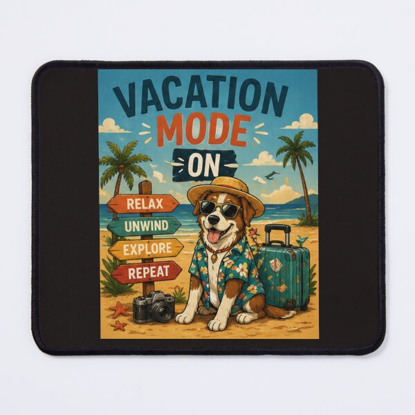 Item preview, Vacation Mode On Cute Dog Travel Beach Relax Explore Design designed and sold by PoojaArtLab.