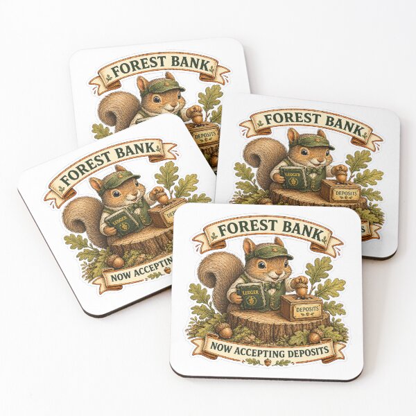 Item preview, Cute Squirrel Forest Bank Funny Sticker designed and sold by Gentlestate.