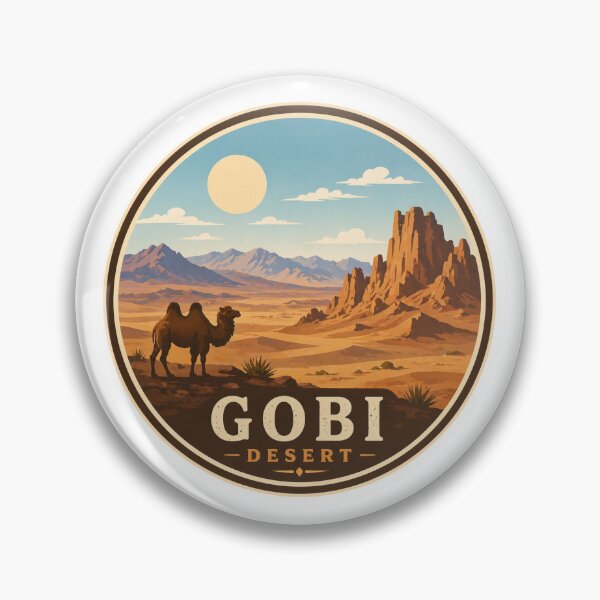 Item preview, Gobi Desert Vintage Travel Art Circle Emblem designed and sold by MaateoDesign.