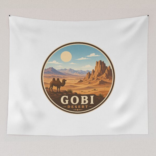 Item preview, Gobi Desert Vintage Travel Art Circle Emblem designed and sold by MaateoDesign.