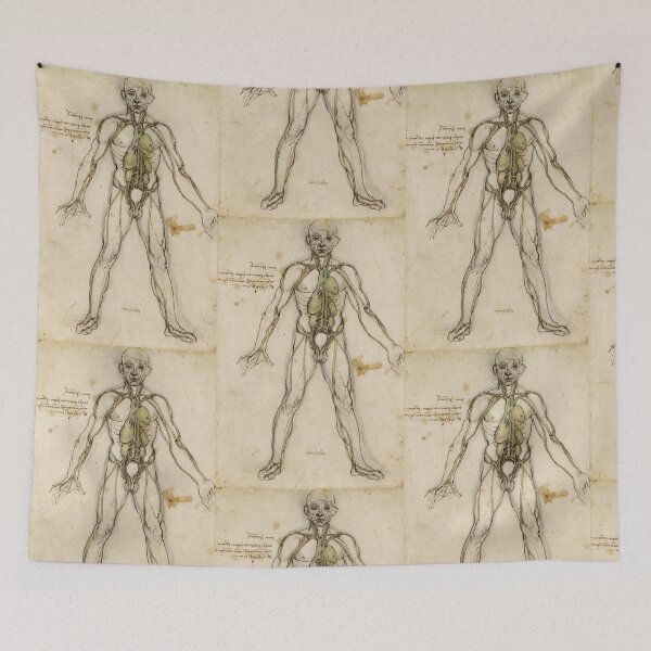 Item preview, The Major Organs and Vessels by Leonardo da Vinci Anatomical Study Print designed and sold by artofuniverse.