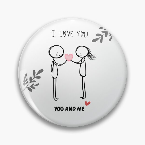 Item preview, Minimalist Stick Figure Couple with Heart - You and Me designed and sold by Heartbeat Studio by Yederlin.