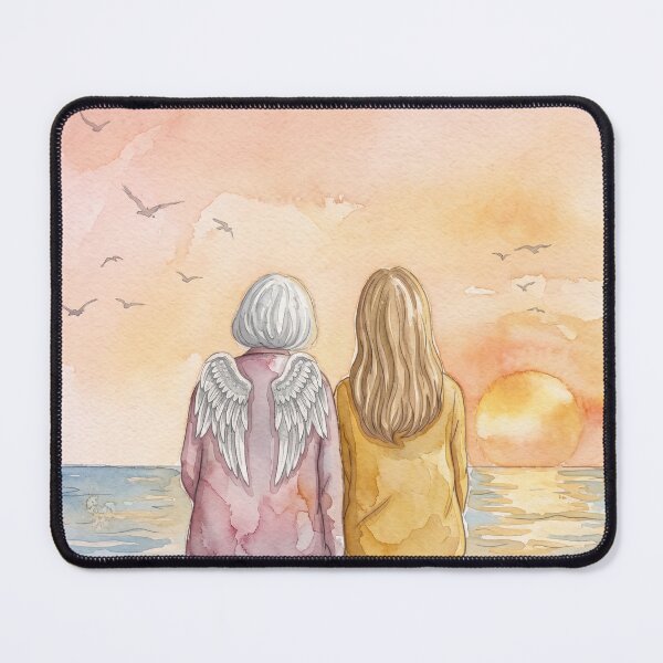Item preview, Guardian Angel Mother and Daughter Watercolor Sunset designed and sold by RosetteArtists.