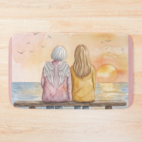 Item preview, Guardian Angel Mother and Daughter Watercolor Sunset designed and sold by RosetteArtists.