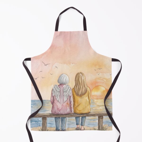 Item preview, Guardian Angel Mother and Daughter Watercolor Sunset designed and sold by RosetteArtists.