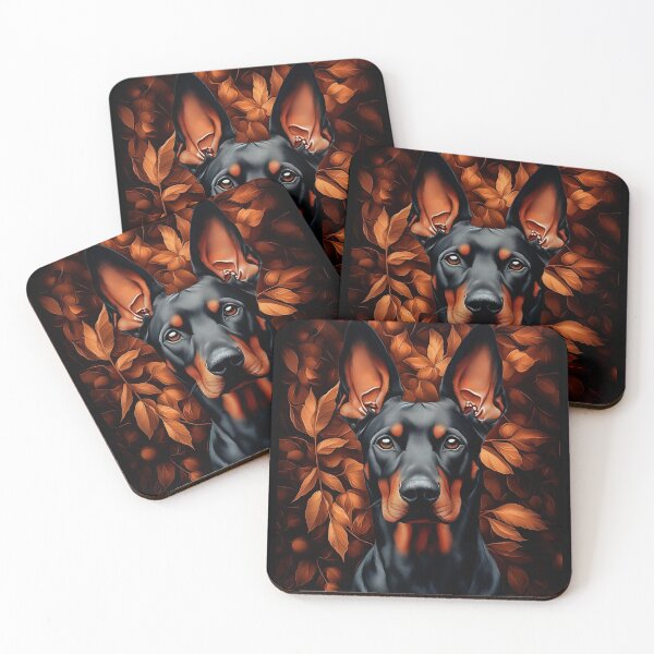Item preview, Doberman Portrait with Autumn Leaves designed and sold by PetsArt.