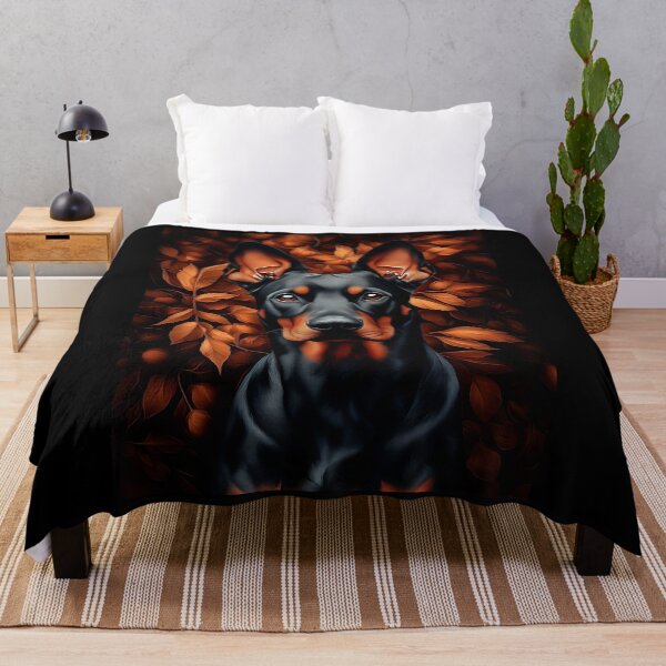 Item preview, Doberman Portrait with Autumn Leaves designed and sold by PetsArt.