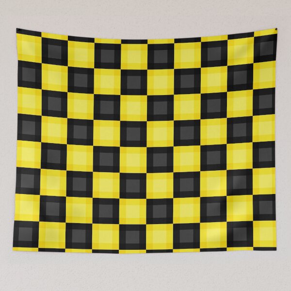 Item preview, Dark charcoal & dodie yellow checkered designed and sold by Mint + Midnight.