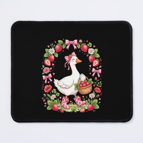 Item preview, Whimsical Strawberry Goose Cottagecore Garden Animal designed and sold by SofenArt.